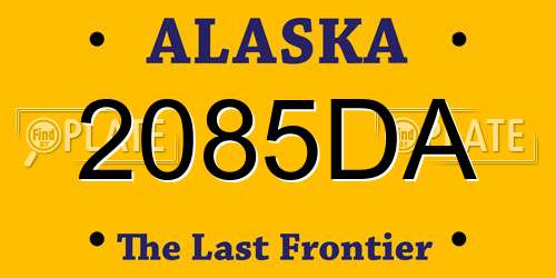 2085DA Alaska License Plate
