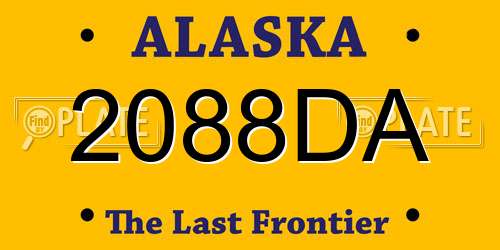 2088DA Alaska License Plate