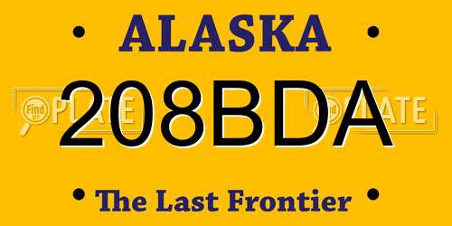 208BDA Alaska License Plate
