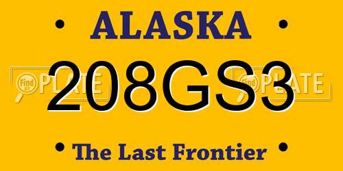 208GS3 Alaska License Plate