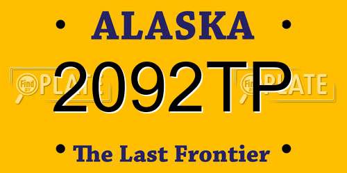 2092TP Alaska License Plate