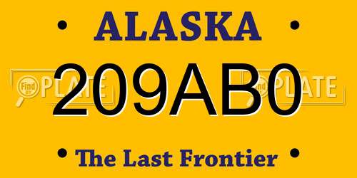 209AB0 Alaska License Plate