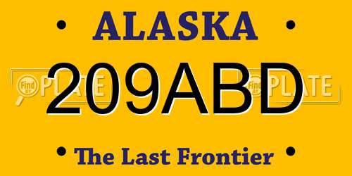 209ABD Alaska License Plate