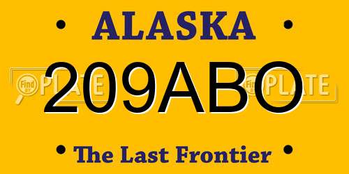 209ABO Alaska License Plate
