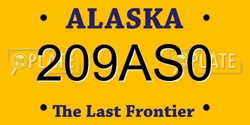 209AS0 Alaska License Plate