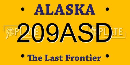 209ASD Alaska License Plate