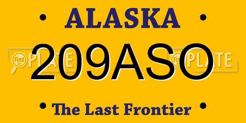 209ASO Alaska License Plate