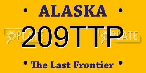 209TTP Alaska License Plate