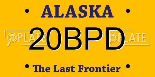 20BPD Alaska License Plate