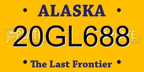 20GL688 Alaska License Plate
