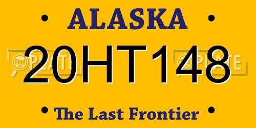 20HT148 Alaska License Plate
