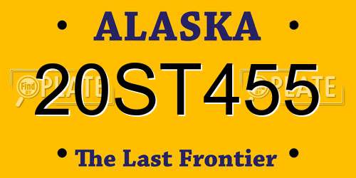 20ST455 Alaska License Plate