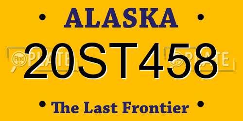 20ST458 Alaska License Plate