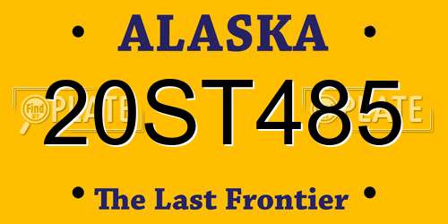 20ST485 Alaska License Plate