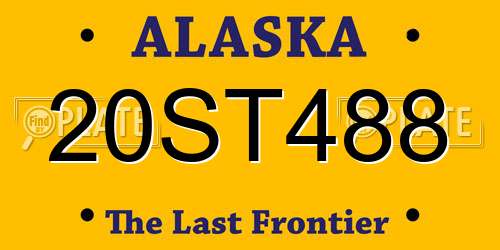 20ST488 Alaska License Plate