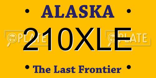 210XLE Alaska License Plate