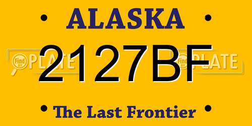 2127BF Alaska License Plate