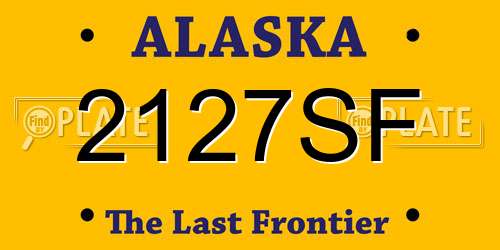 2127SF Alaska License Plate