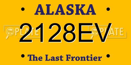 2128EV Alaska License Plate