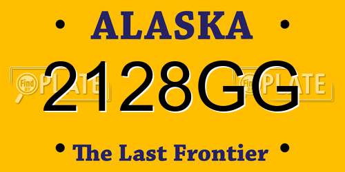 2128GG Alaska License Plate