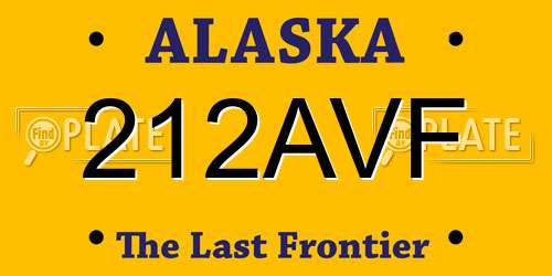 212AVF Alaska License Plate