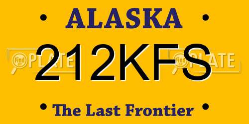 212KFS Alaska License Plate