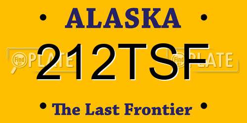 212TSF Alaska License Plate