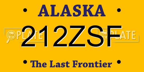 212ZSF Alaska License Plate