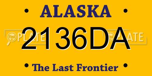 2136DA Alaska License Plate