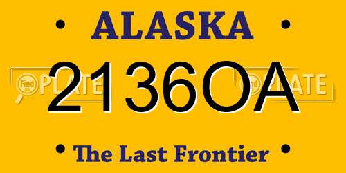 2136OA Alaska License Plate