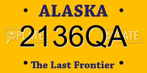 2136QA Alaska License Plate