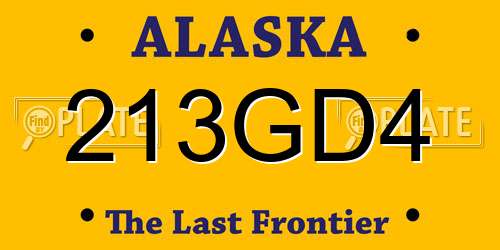 213GD4 Alaska License Plate