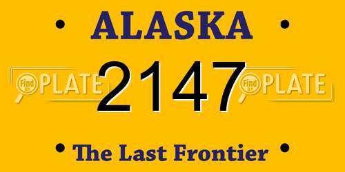 2147 Alaska License Plate