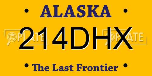 214DHX Alaska License Plate