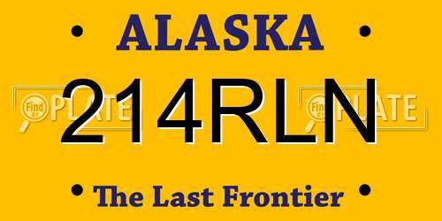 214RLN Alaska License Plate