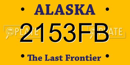 2153FB Alaska License Plate