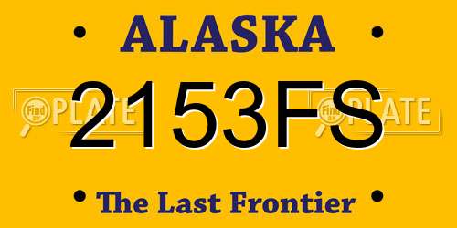 2153FS Alaska License Plate