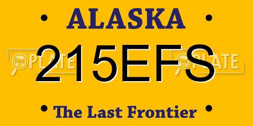 215EFS Alaska License Plate