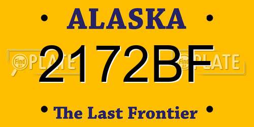 2172BF Alaska License Plate
