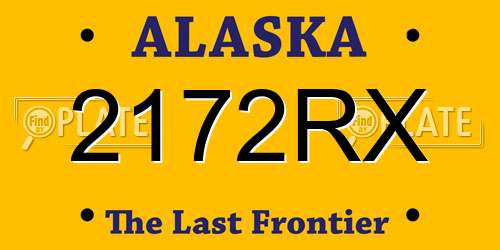 2172RX Alaska License Plate