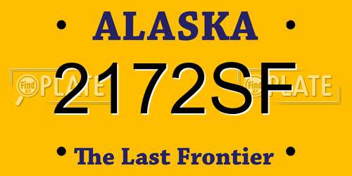 2172SF Alaska License Plate