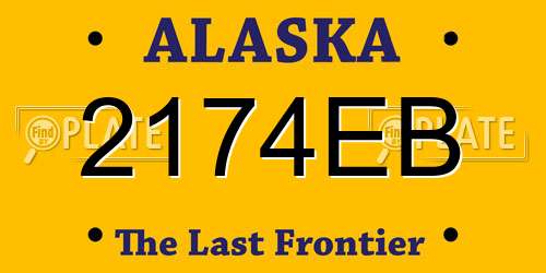 2174EB Alaska License Plate