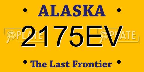 2175EV Alaska License Plate
