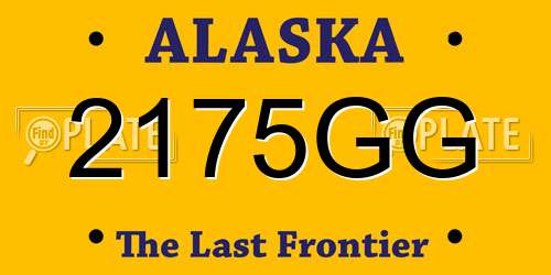 2175GG Alaska License Plate