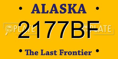 2177BF Alaska License Plate