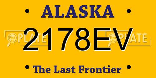 2178EV Alaska License Plate