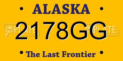 2178GG Alaska License Plate
