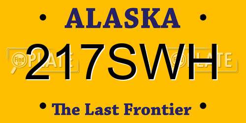 217SWH Alaska License Plate