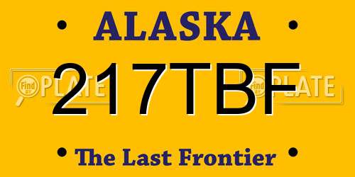 217TBF Alaska License Plate