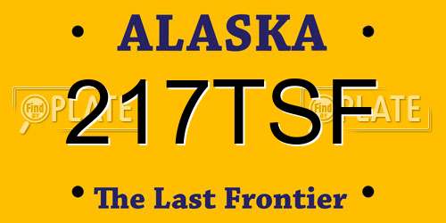 217TSF Alaska License Plate